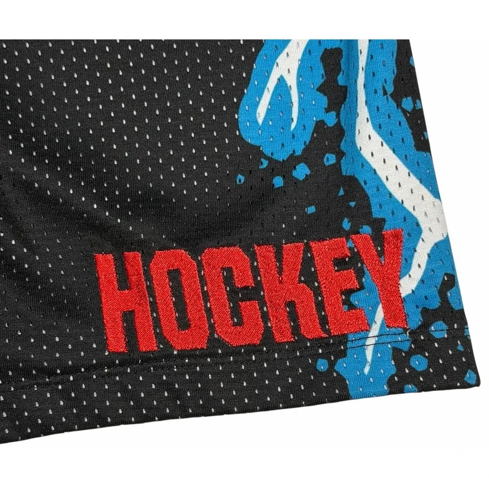 Hockey Eyes Without A Face Men's Mesh Skateboard Shorts Lightning Bolt Small